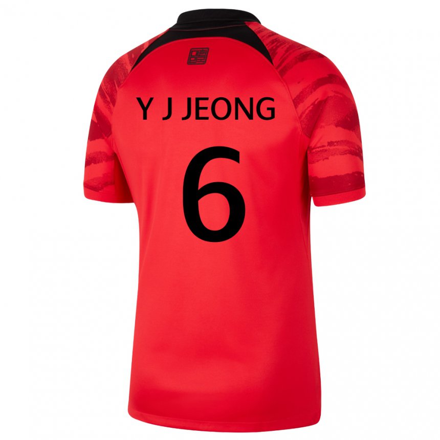 Criança Camisola Sul‑coreana Jeong Yu Jin #6 Vermelho Preto Principal 22-24 Camisa Brasil