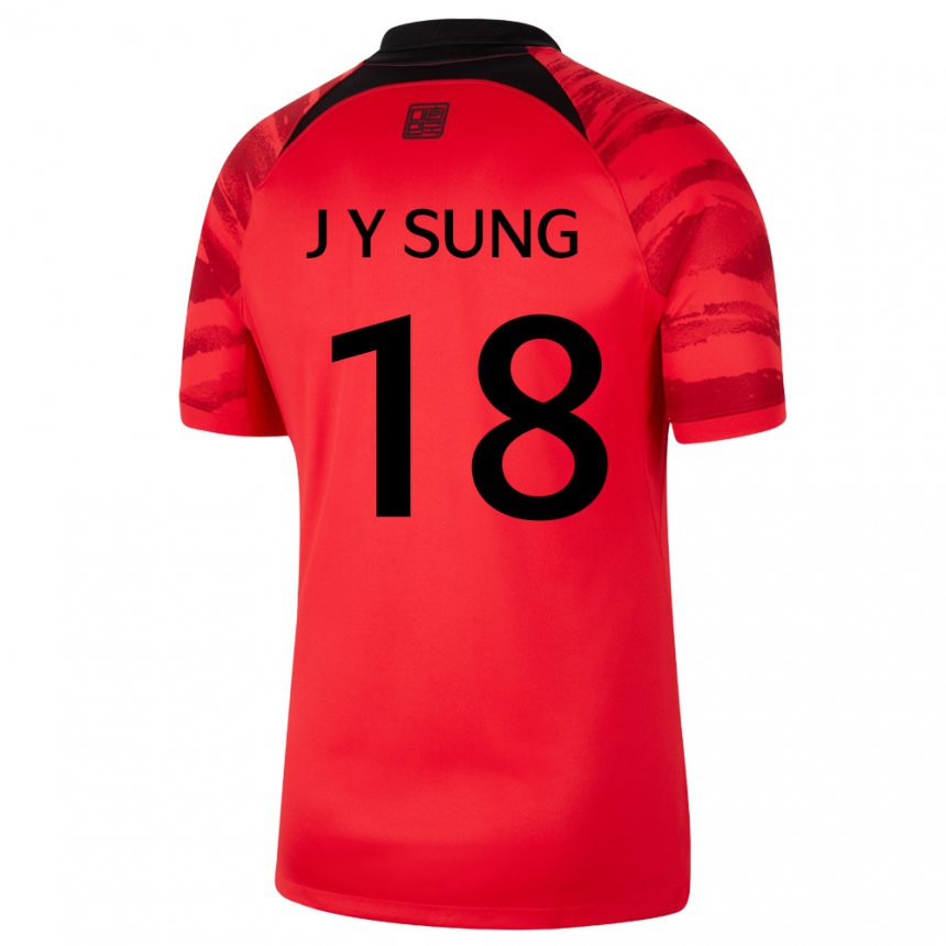 Criança Camisola Sul‑coreana Sung Jin Young #18 Vermelho Preto Principal 22-24 Camisa Brasil