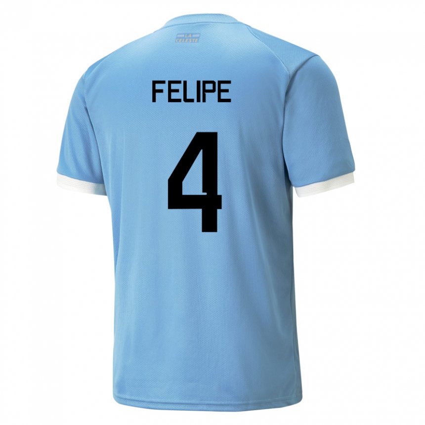 Criança Camisola Uruguaia Laura Felipe #4 Azul Principal 22-24 Camisa Brasil