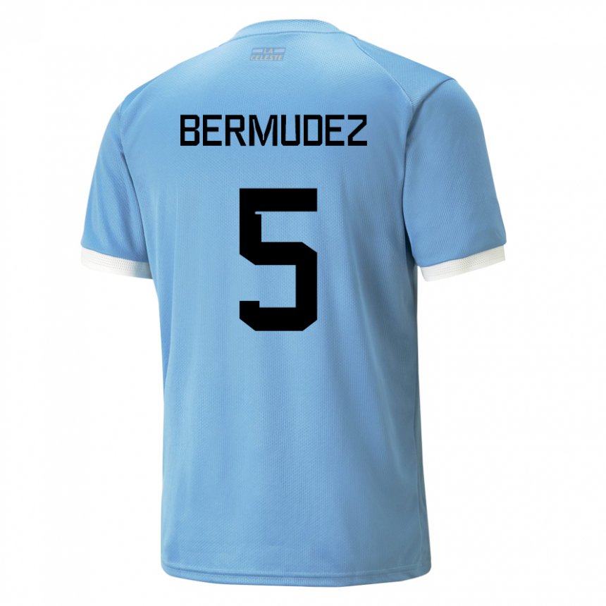 Criança Camisola Uruguaia Karol Bermudez #5 Azul Principal 22-24 Camisa Brasil