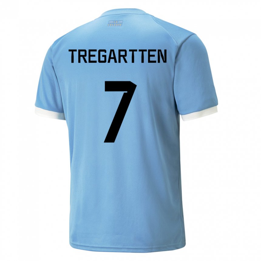 Criança Camisola Uruguaia Stephanie Tregartten #7 Azul Principal 22-24 Camisa Brasil