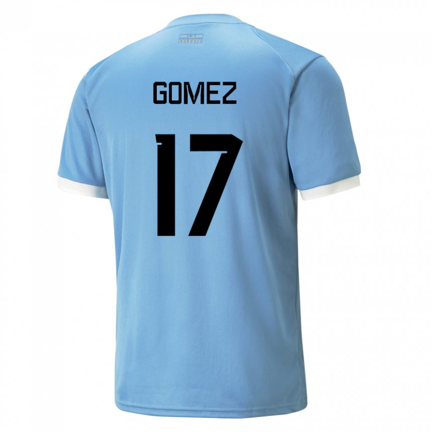 Criança Camisola Uruguaia Cecilia Gomez #17 Azul Principal 22-24 Camisa Brasil