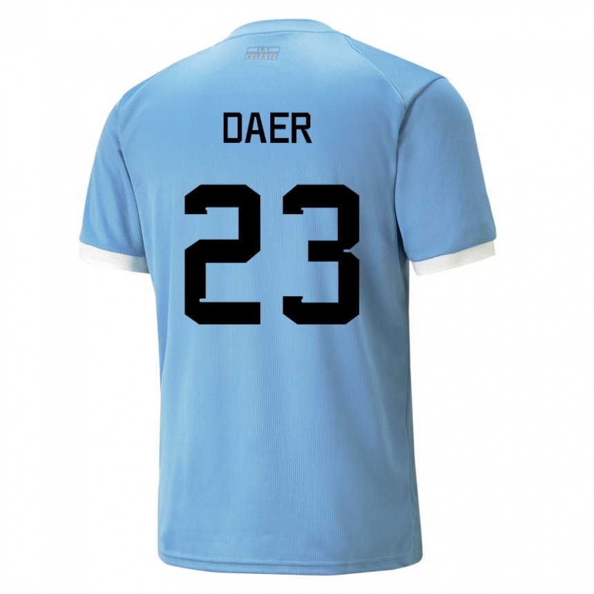 Criança Camisola Uruguaia Zulma Daer #23 Azul Principal 22-24 Camisa Brasil