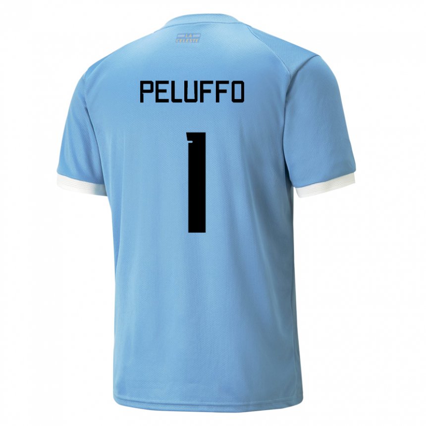 Criança Camisola Uruguaia Daniel Peluffo #1 Azul Principal 22-24 Camisa Brasil