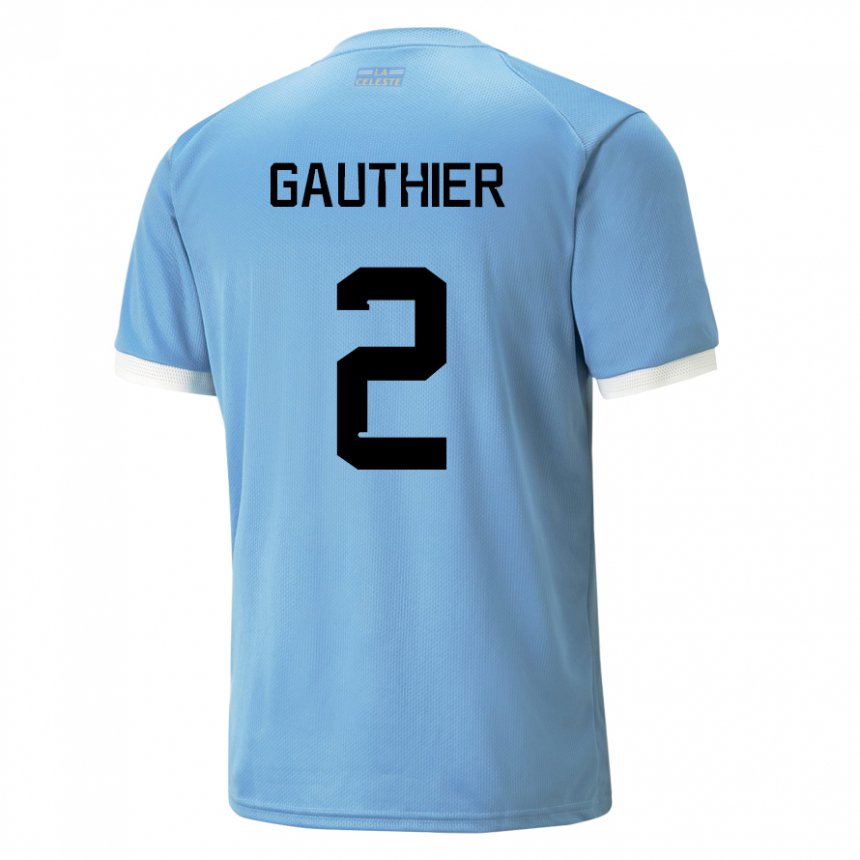 Criança Camisola Uruguaia Valentin Gauthier #2 Azul Principal 22-24 Camisa Brasil