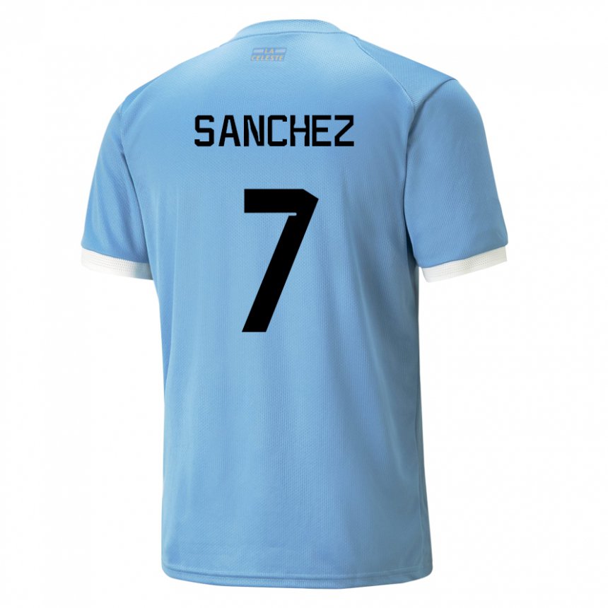 Criança Camisola Uruguaia Renzo Sanchez #7 Azul Principal 22-24 Camisa Brasil