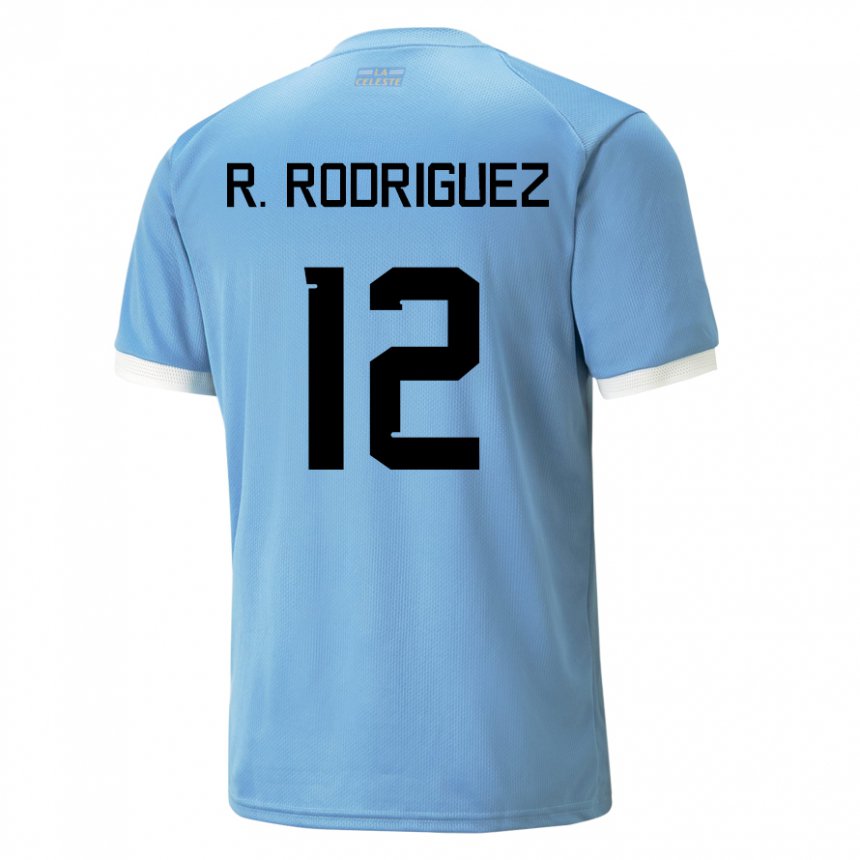 Criança Camisola Uruguaia Randall Rodriguez #12 Azul Principal 22-24 Camisa Brasil