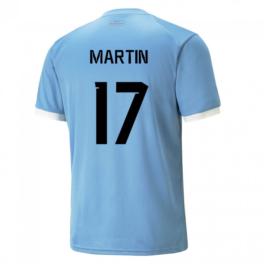 Criança Camisola Uruguaia Juan Martin #17 Azul Principal 22-24 Camisa Brasil