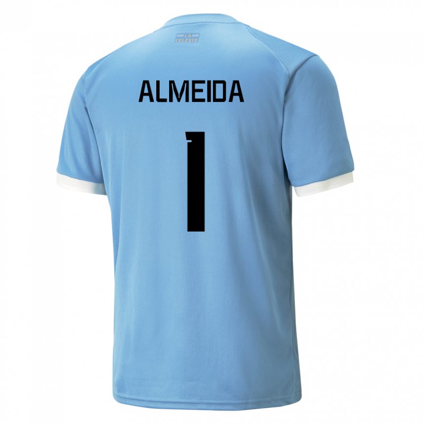 Criança Camisola Uruguaia Martin Almeida #1 Azul Principal 22-24 Camisa Brasil