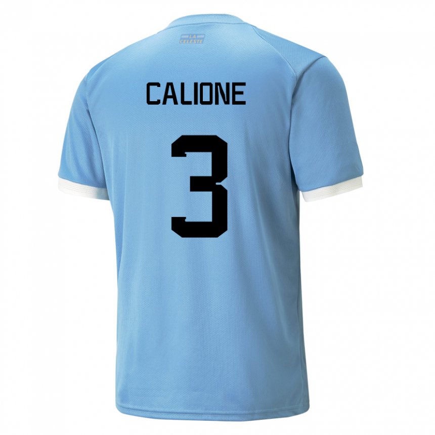 Criança Camisola Uruguaia Paolo Calione #3 Azul Principal 22-24 Camisa Brasil