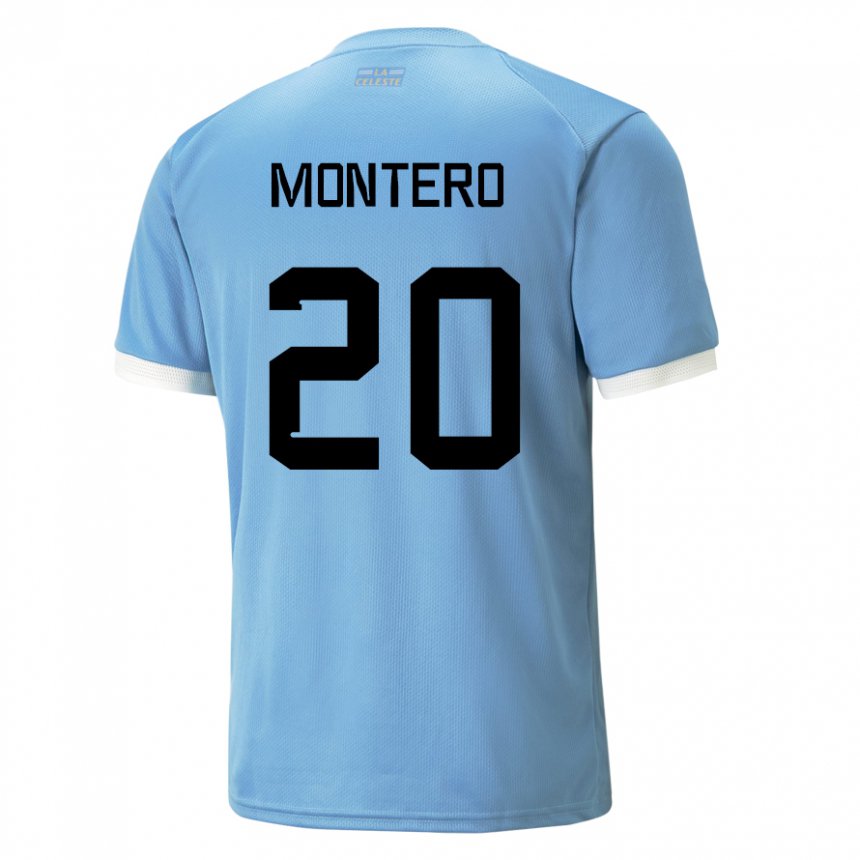 Criança Camisola Uruguaia Alfonso Montero #20 Azul Principal 22-24 Camisa Brasil