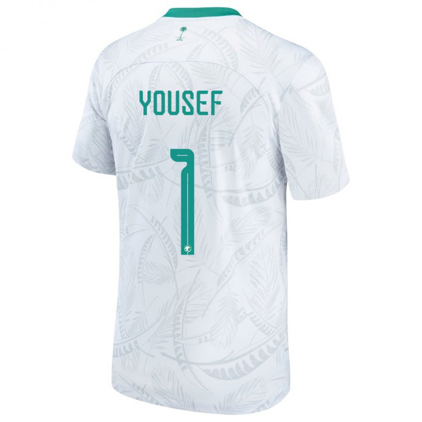 Criança Camisola Saudita Hamed Yousef #1 Branco Principal 22-24 Camisa Brasil