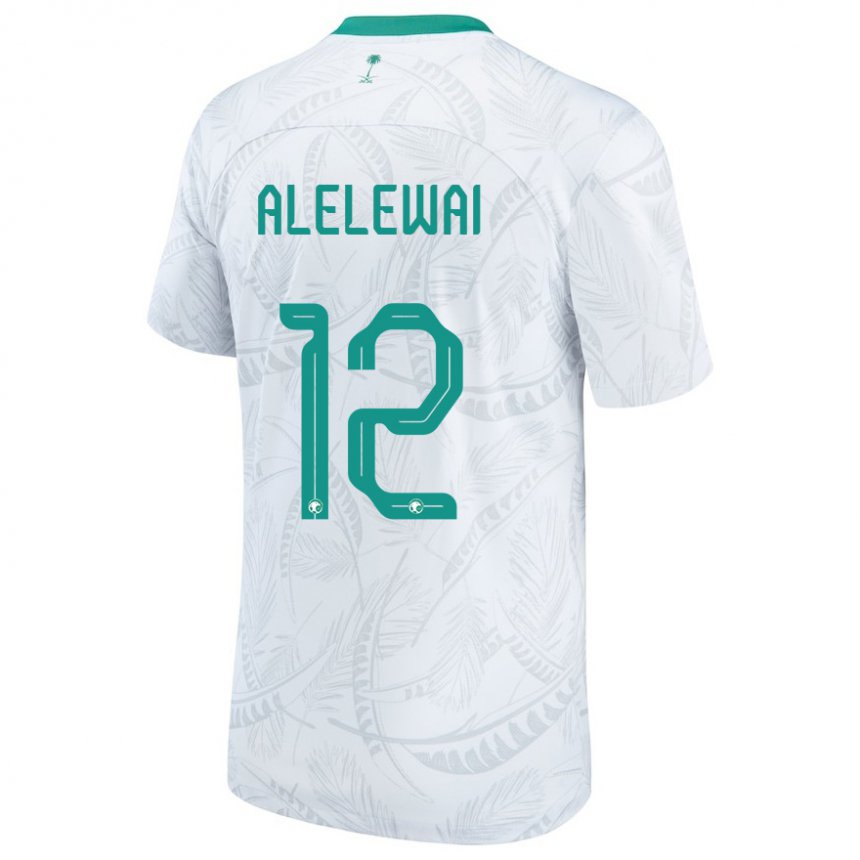 Criança Camisola Saudita Abdulaziz Alelewai #12 Branco Principal 22-24 Camisa Brasil