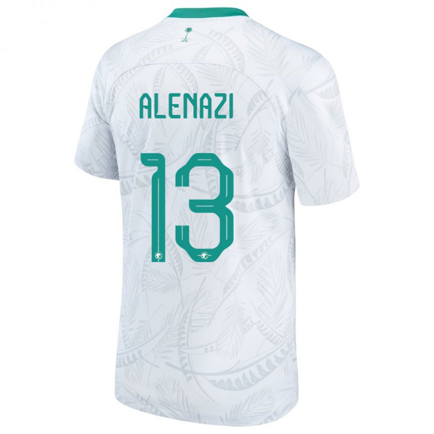 Criança Camisola Saudita Abdullah Alenazi #13 Branco Principal 22-24 Camisa Brasil