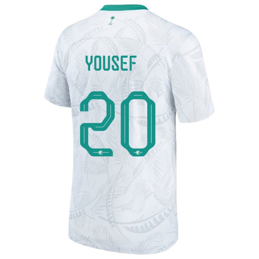 Criança Camisola Saudita Fares Yousef #20 Branco Principal 22-24 Camisa Brasil