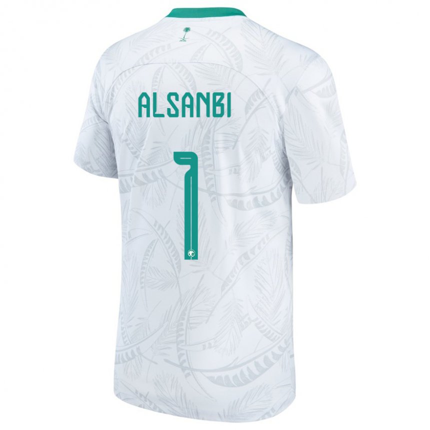 Criança Camisola Saudita Abdulrahman Alsanbi #1 Branco Principal 22-24 Camisa Brasil