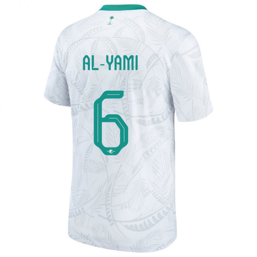 Criança Camisola Saudita Mohammed Al Yami #6 Branco Principal 22-24 Camisa Brasil