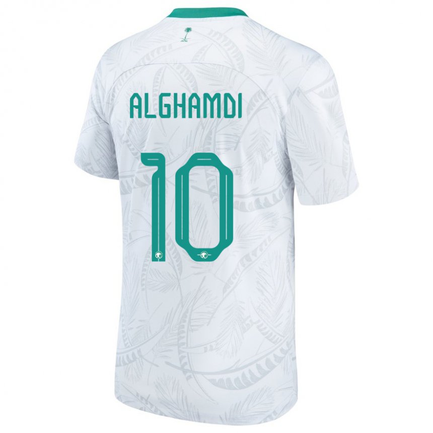 Criança Camisola Saudita Ahmad Alghamdi #10 Branco Principal 22-24 Camisa Brasil