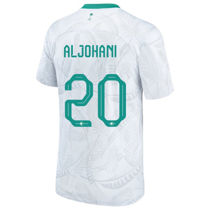 Criança Camisola Saudita Ziyad Aljohani #20 Branco Principal 22-24 Camisa Brasil