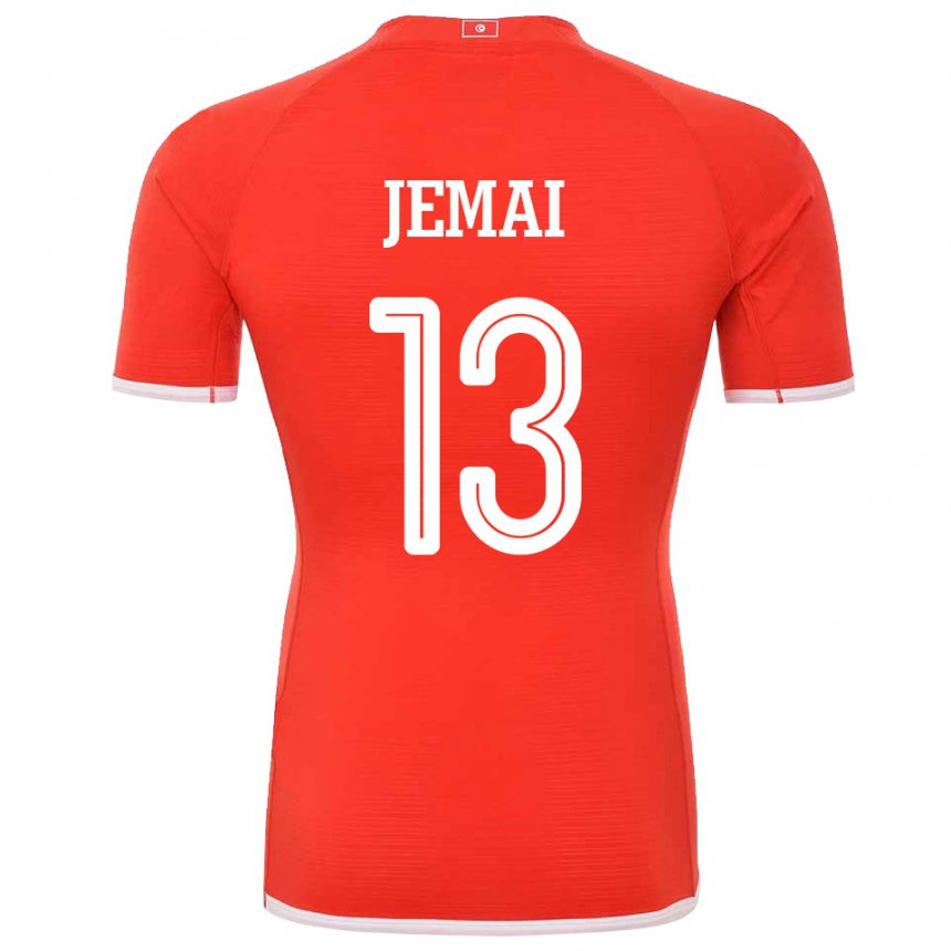 Criança Camisola Tunisiana Yasmine Jemai #13 Vermelho Principal 22-24 Camisa Brasil