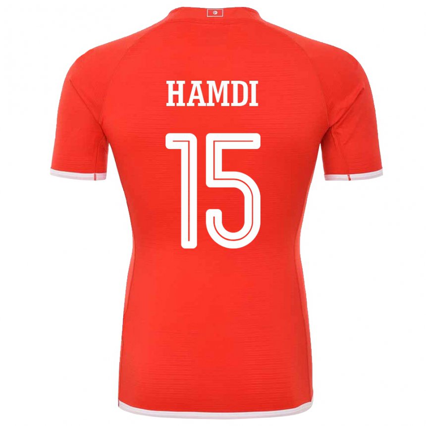 Criança Camisola Tunisiana Hanna Hamdi #15 Vermelho Principal 22-24 Camisa Brasil