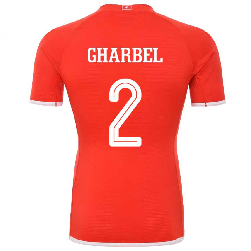 Criança Camisola Tunisiana Mahmoud Gharbel #2 Vermelho Principal 22-24 Camisa Brasil