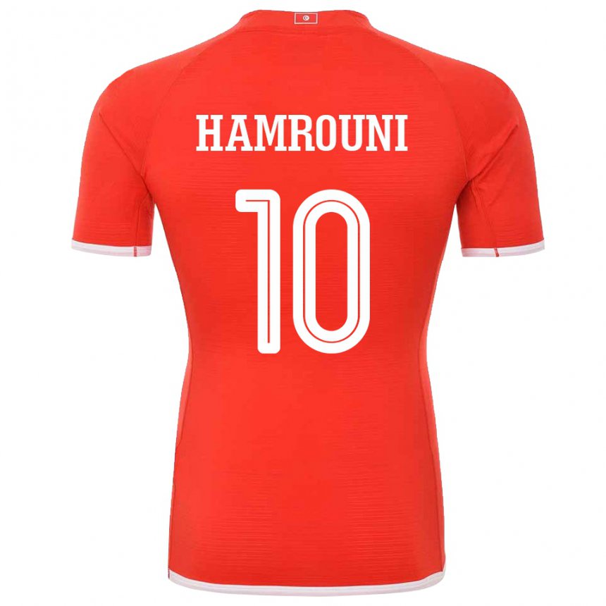 Criança Camisola Tunisiana Rayen Hamrouni #10 Vermelho Principal 22-24 Camisa Brasil