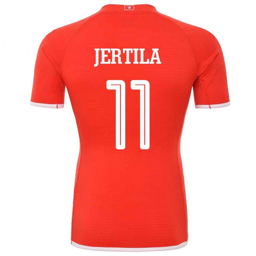 Criança Camisola Tunisiana Hedi Jertila #11 Vermelho Principal 22-24 Camisa Brasil