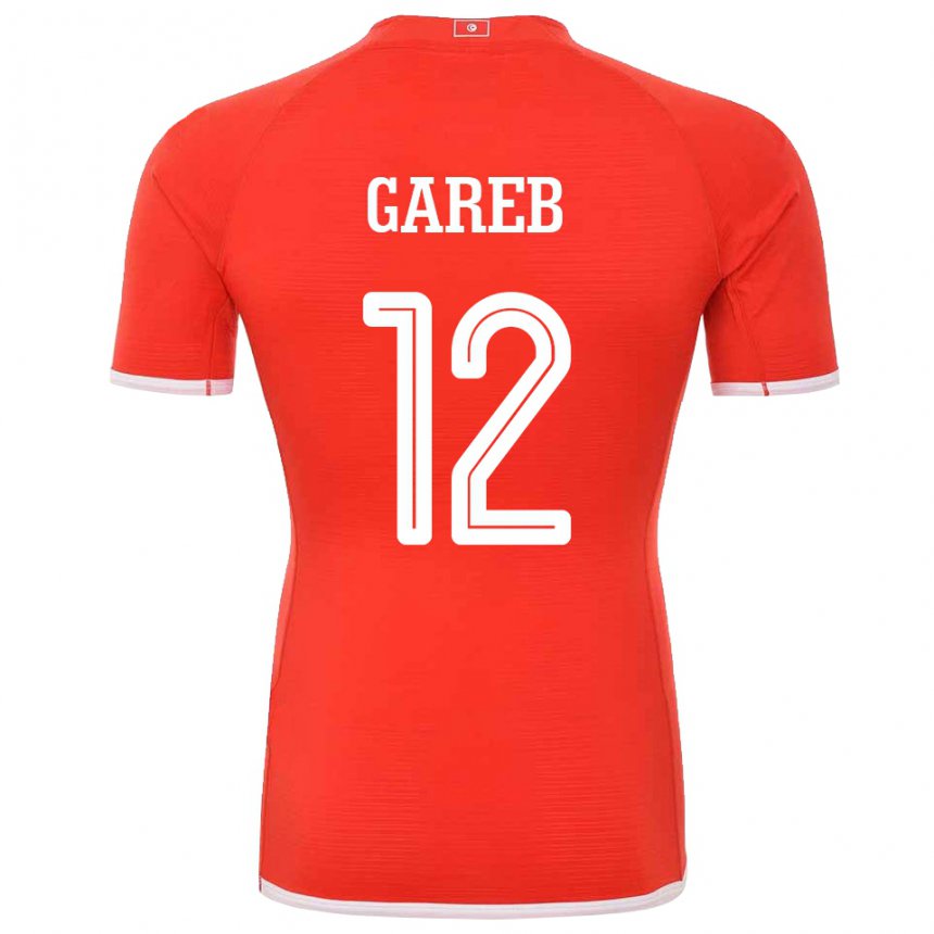 Criança Camisola Tunisiana Adem Gareb #12 Vermelho Principal 22-24 Camisa Brasil