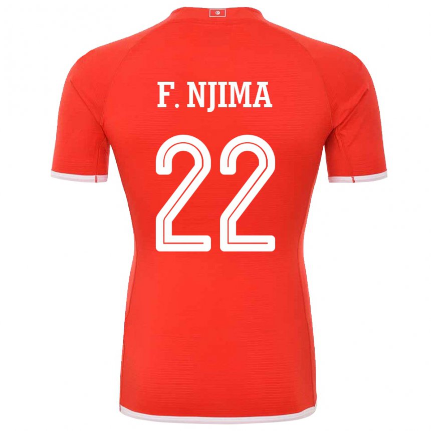 Criança Camisola Tunisiana Firas Ben Njima #22 Vermelho Principal 22-24 Camisa Brasil