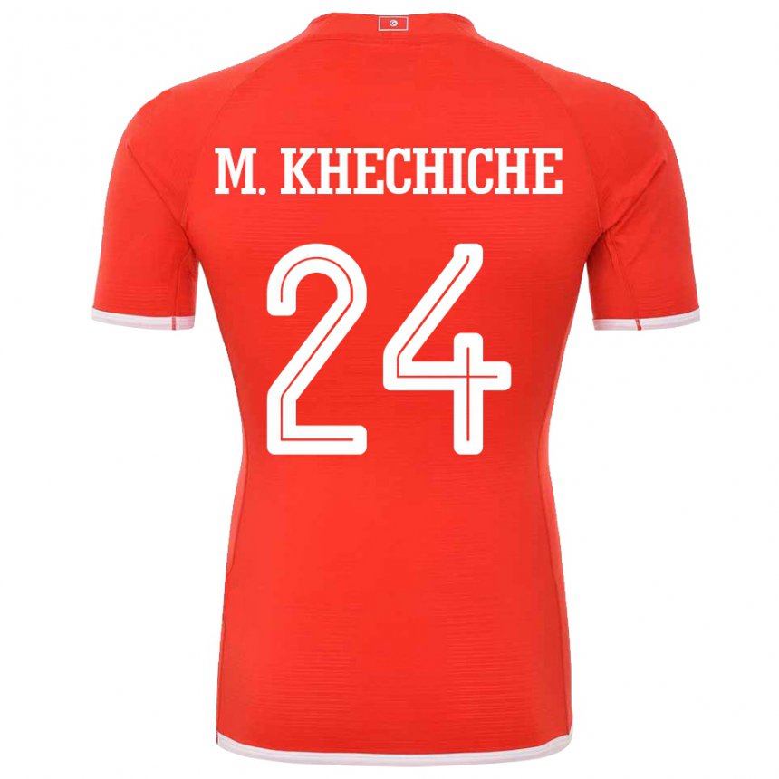 Criança Camisola Tunisiana Mohamed Amine Khechiche #24 Vermelho Principal 22-24 Camisa Brasil