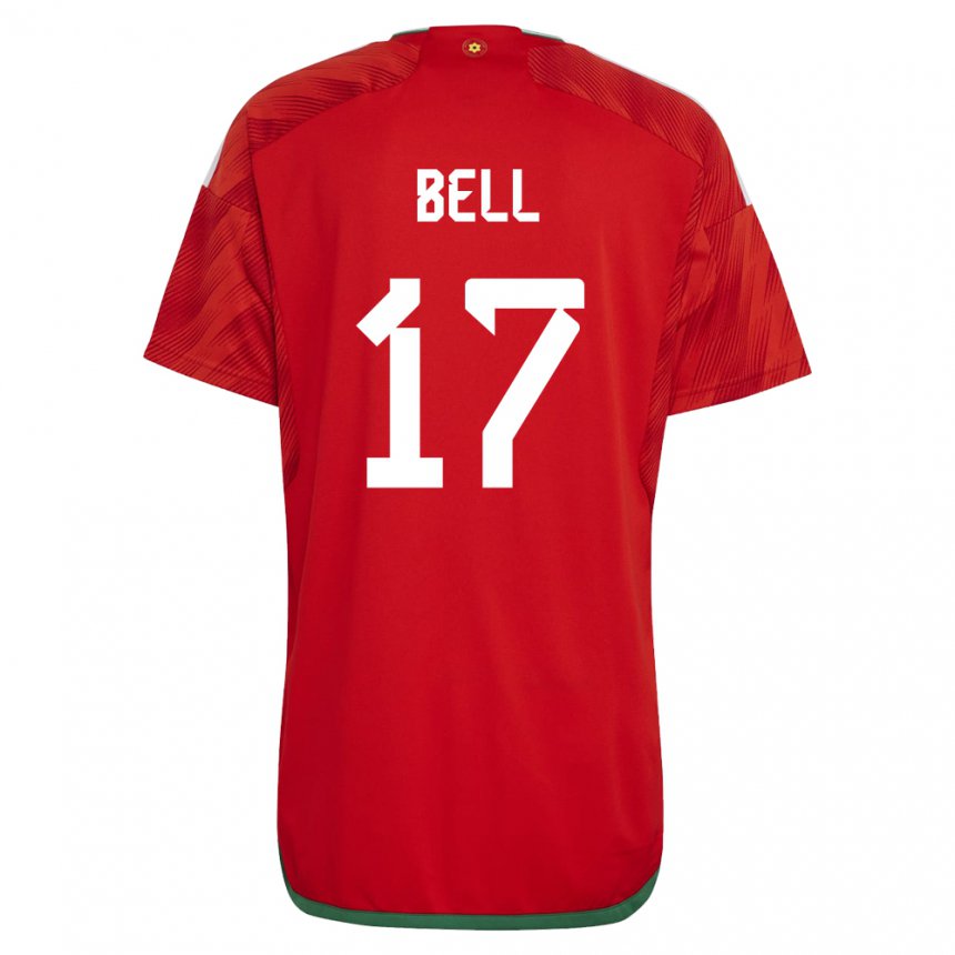 Criança Camisola Galesa Zac Bell #17 Vermelho Principal 22-24 Camisa Brasil