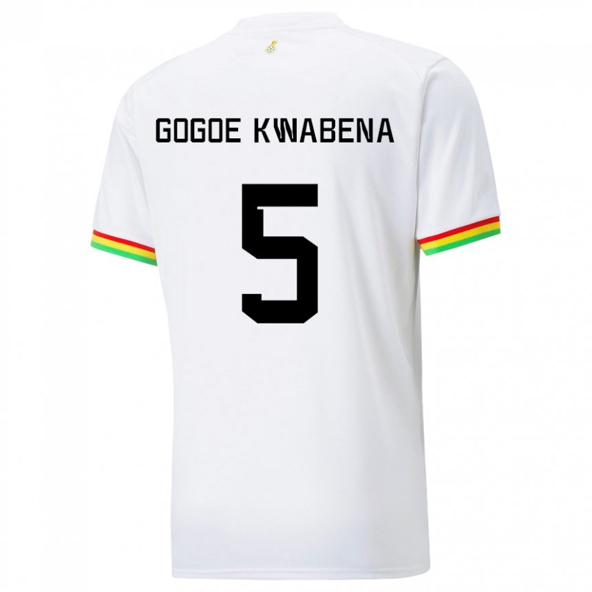 Criança Camisola Ganesa Boahen Gogoe Kwabena #5 Branco Principal 22-24 Camisa Brasil