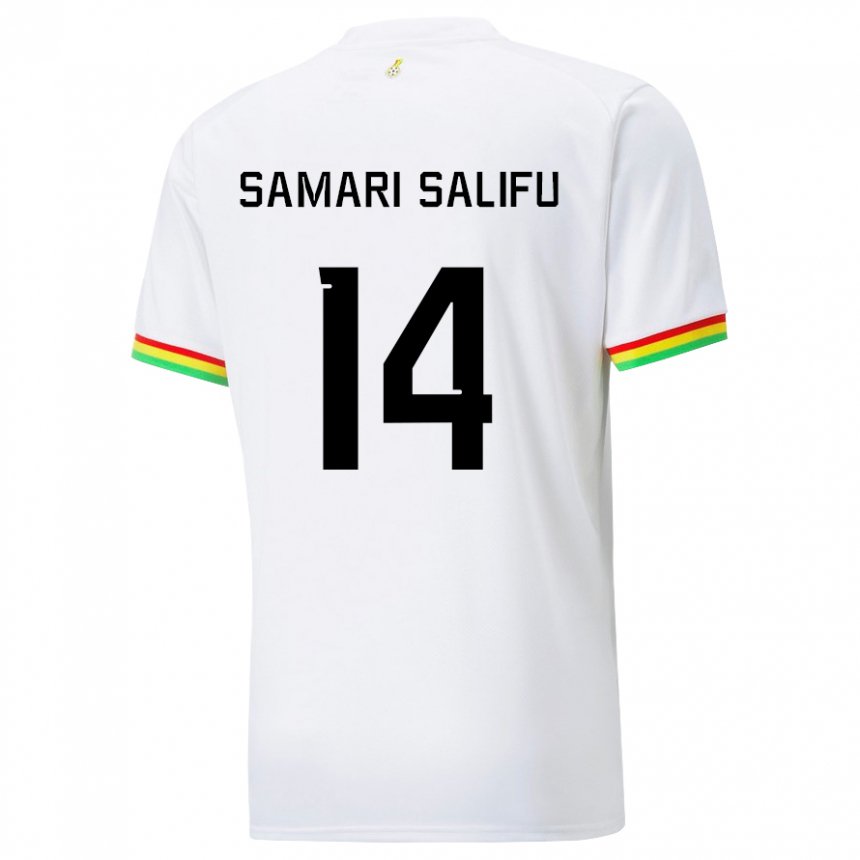 Criança Camisola Ganesa Abass Samari Salifu #14 Branco Principal 22-24 Camisa Brasil