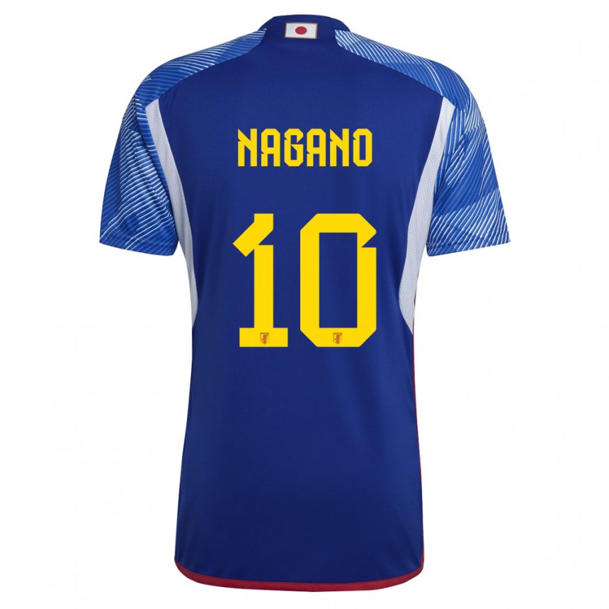 Criança Camisola Japonesa Fuka Nagano #10 Azul Real Principal 22-24 Camisa Brasil