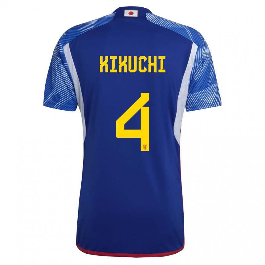 Criança Camisola Japonesa Shuta Kikuchi #4 Azul Real Principal 22-24 Camisa Brasil