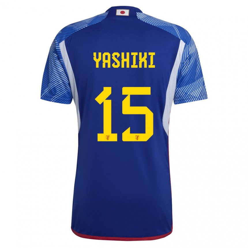 Criança Camisola Japonesa Yusei Yashiki #15 Azul Real Principal 22-24 Camisa Brasil