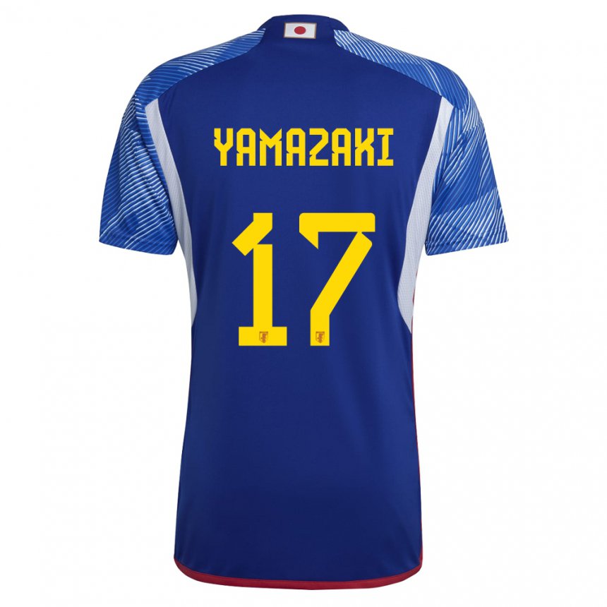 Criança Camisola Japonesa Taishin Yamazaki #17 Azul Real Principal 22-24 Camisa Brasil