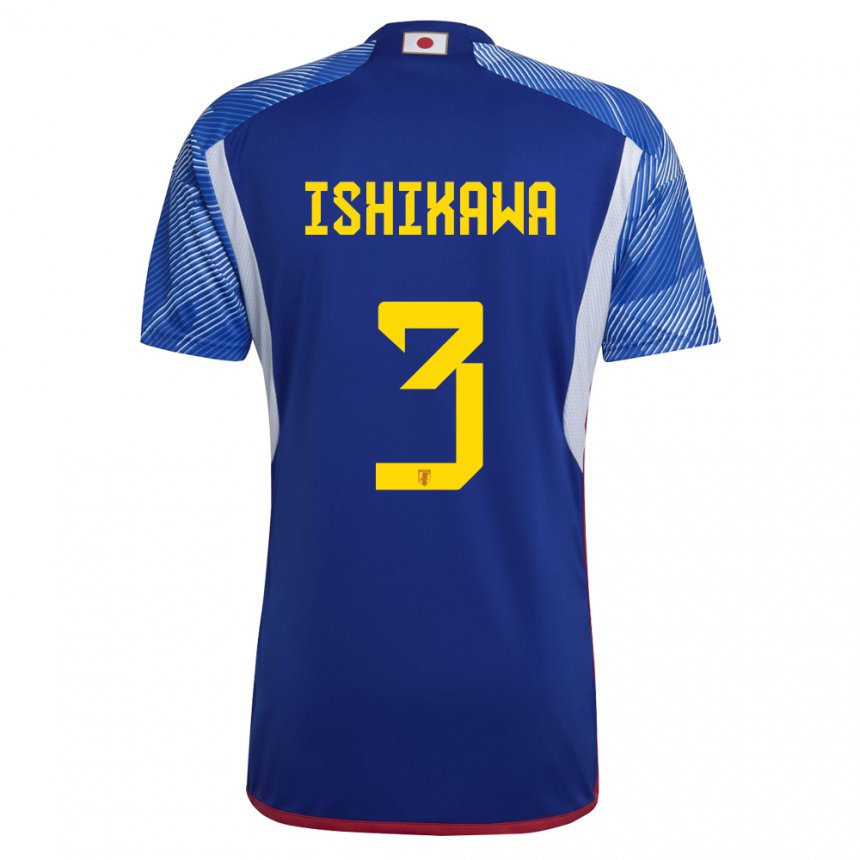 Criança Camisola Japonesa Seita Ishikawa #3 Azul Real Principal 22-24 Camisa Brasil