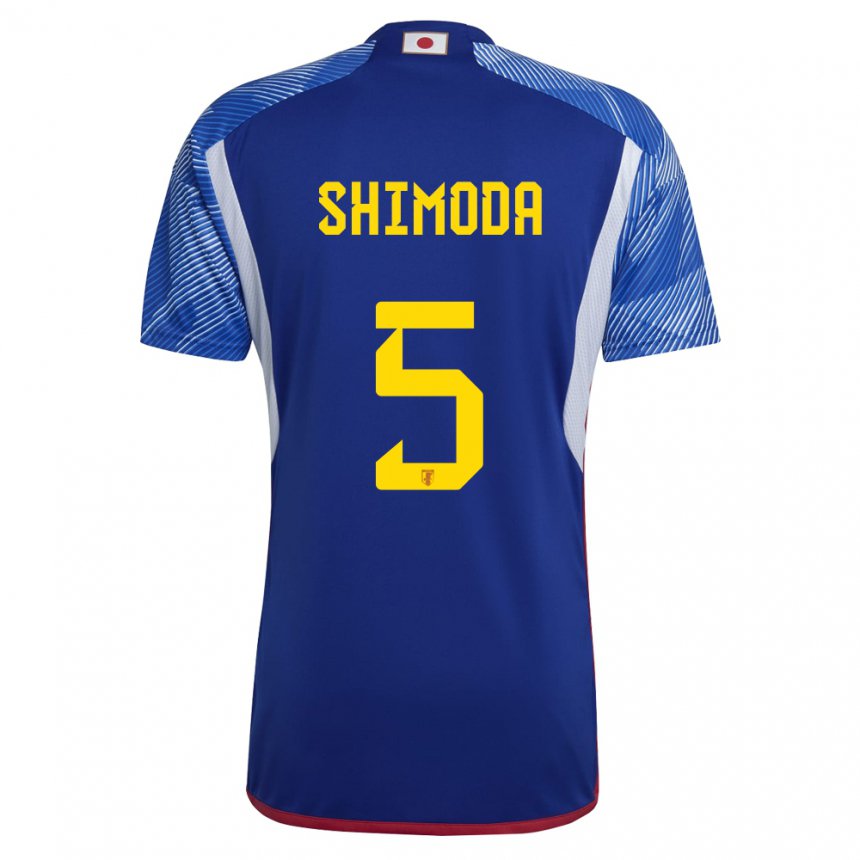 Criança Camisola Japonesa Yoshihiro Shimoda #5 Azul Real Principal 22-24 Camisa Brasil