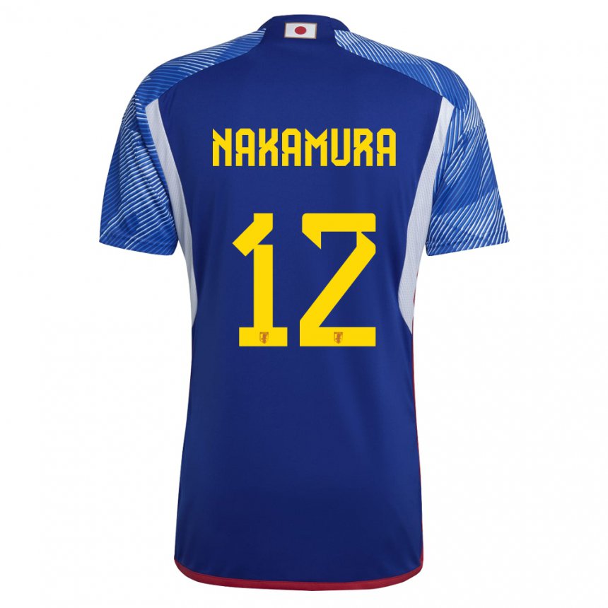 Criança Camisola Japonesa Keisuke Nakamura #12 Azul Real Principal 22-24 Camisa Brasil