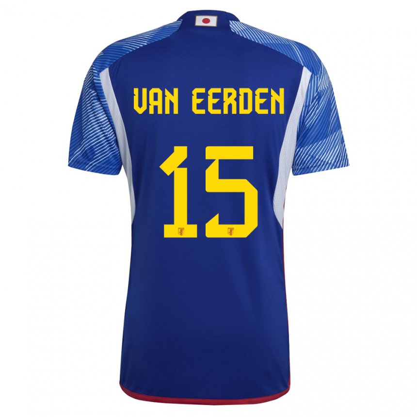 Criança Camisola Japonesa Shawn Van Eerden #15 Azul Real Principal 22-24 Camisa Brasil