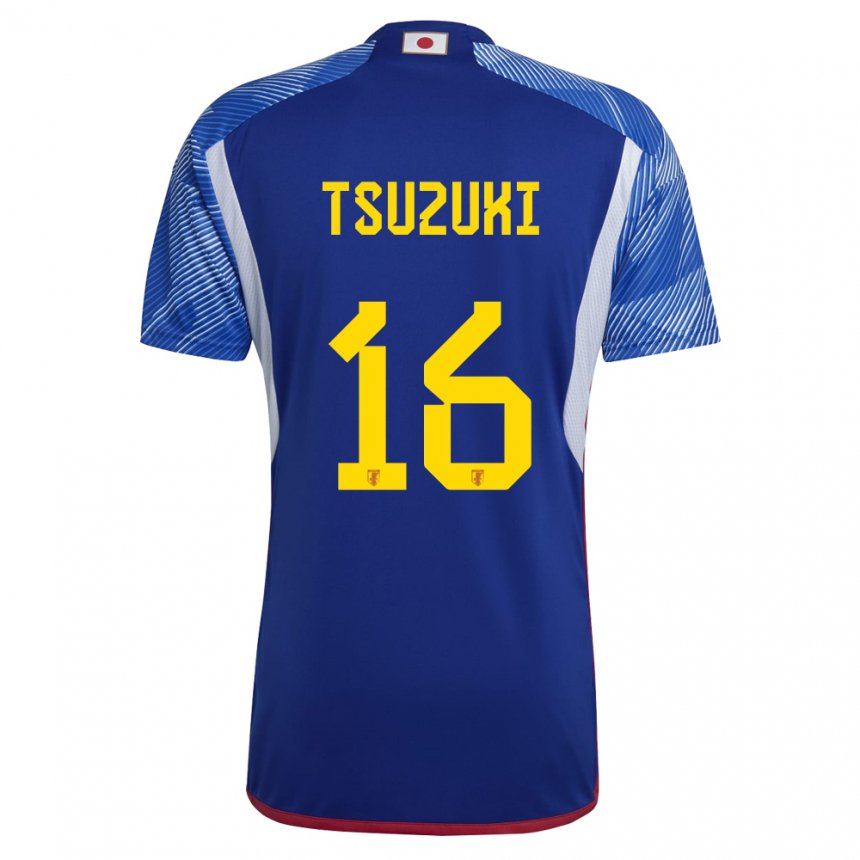 Criança Camisola Japonesa Shunta Tsuzuki #16 Azul Real Principal 22-24 Camisa Brasil