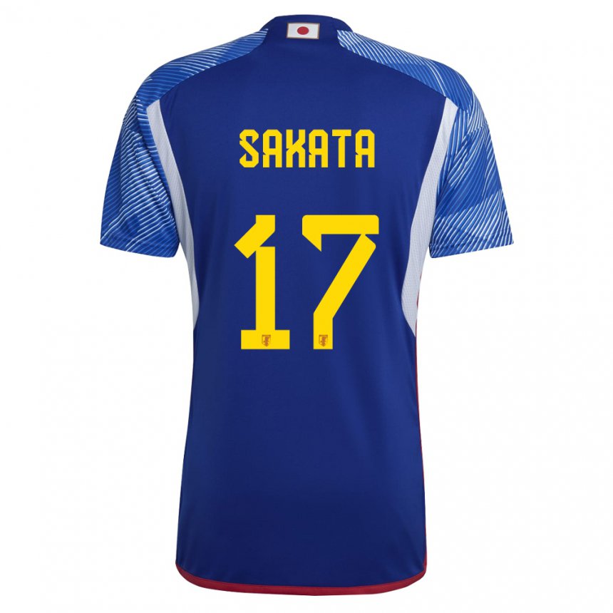 Criança Camisola Japonesa Reiya Sakata #17 Azul Real Principal 22-24 Camisa Brasil