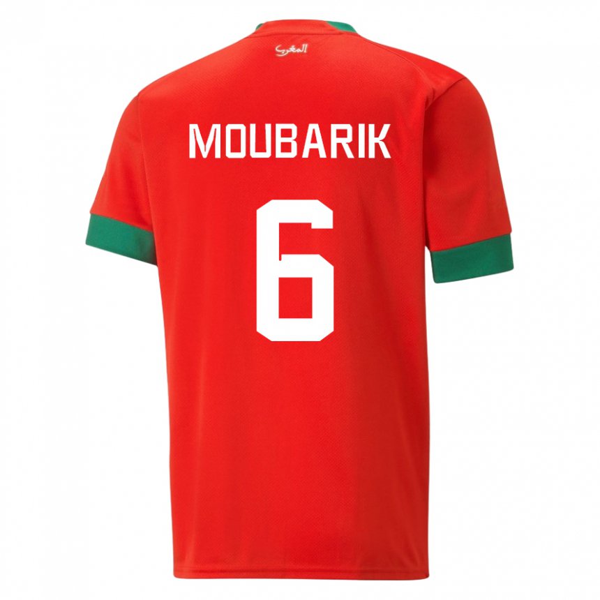 Criança Camisola Marroquina El Mehdi Moubarik #6 Vermelho Principal 22-24 Camisa Brasil