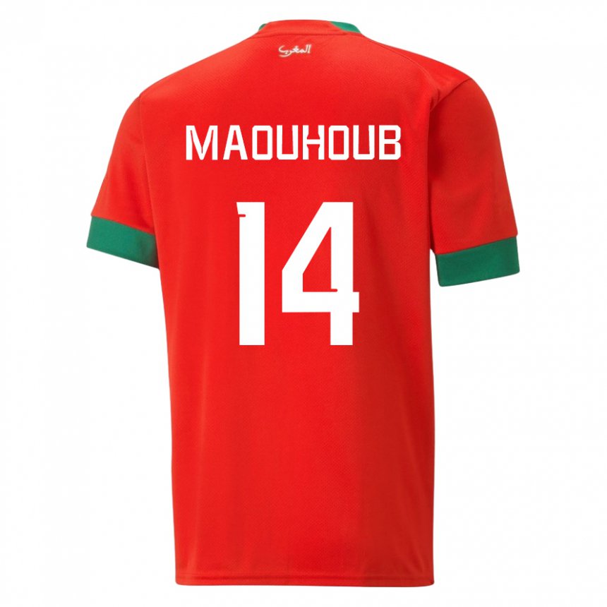 Criança Camisola Marroquina El Mehdi Maouhoub #14 Vermelho Principal 22-24 Camisa Brasil
