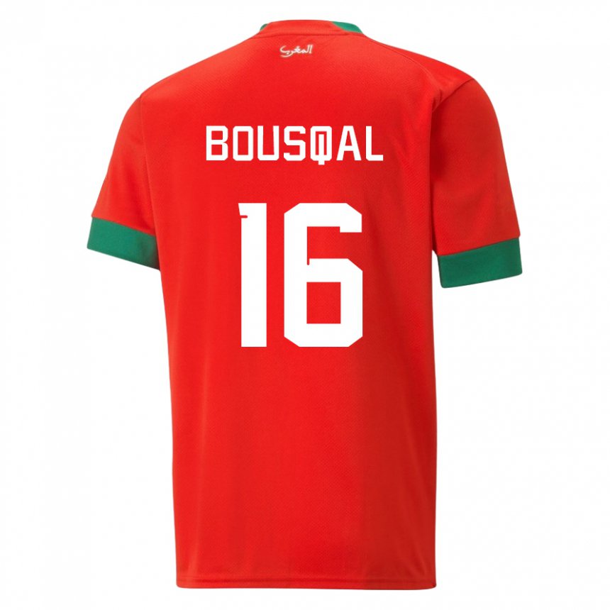 Criança Camisola Marroquina Hamza Bousqal #16 Vermelho Principal 22-24 Camisa Brasil