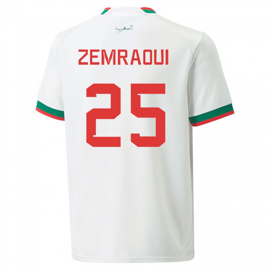 Criança Camisola Marroquina Oussama Zemraoui #25 Branco Alternativa 22-24 Camisa Brasil