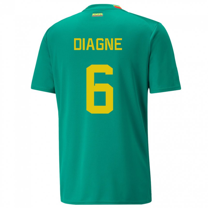 Criança Camisola Senegalesa Edmee Diagne #6 Verde Alternativa 22-24 Camisa Brasil