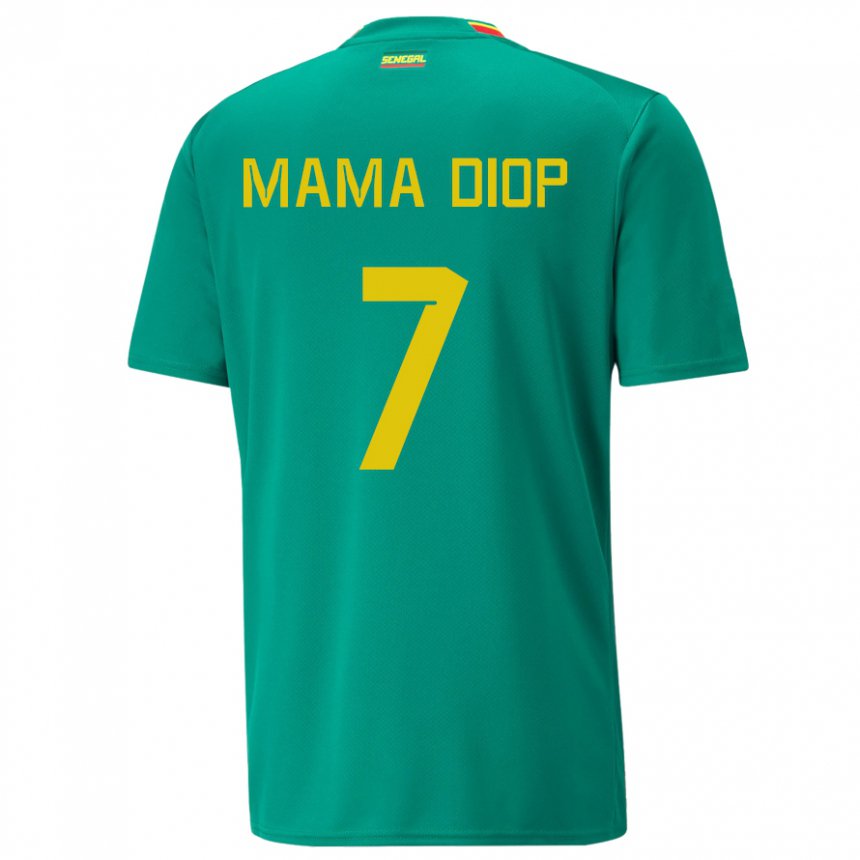 Criança Camisola Senegalesa Mama Diop #7 Verde Alternativa 22-24 Camisa Brasil